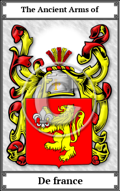 De france Family Crest Download (JPG)  Book Plated - 150 DPI